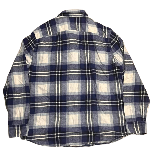 American Eagle Flannel Shirt Mens Blue Plaid Long Sleeve Heritage