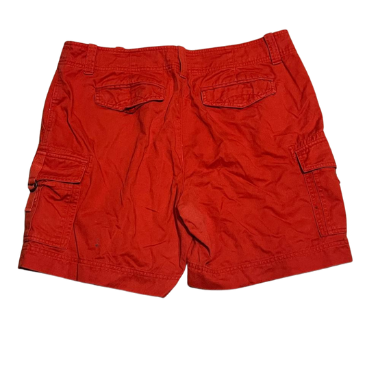 Ralph Lauren Burnt Orange High Rise Cargo Cotton Walking Shorts Womens