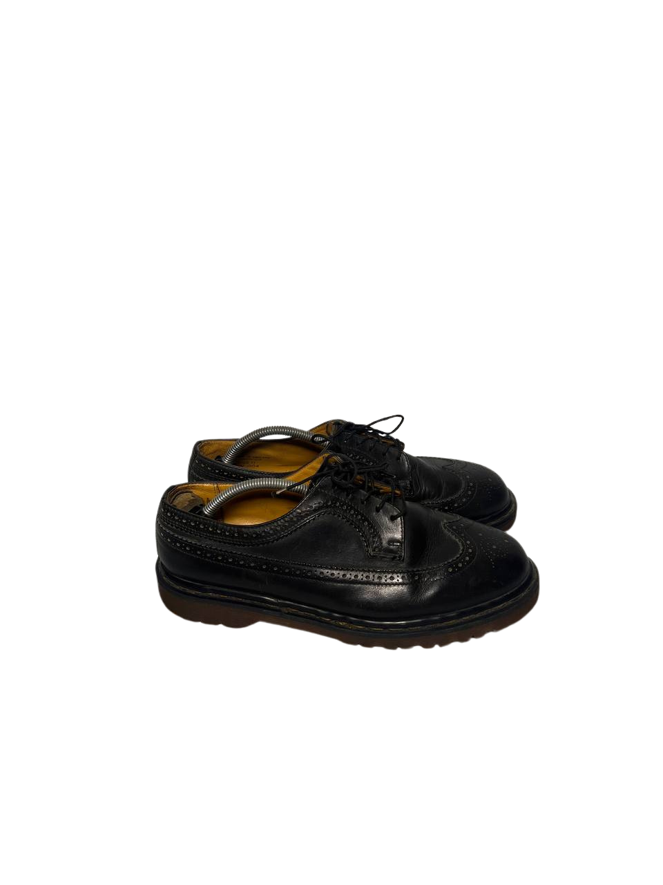 Dr. Martens 3989 YS English Yellow Line Glossy Leather Black Men's Brogues Single Shoes