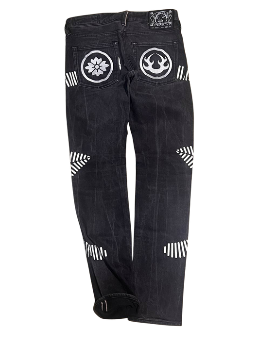 Evisu × Japanese Brand × Streetwear EVISU embroidery daicock jeans