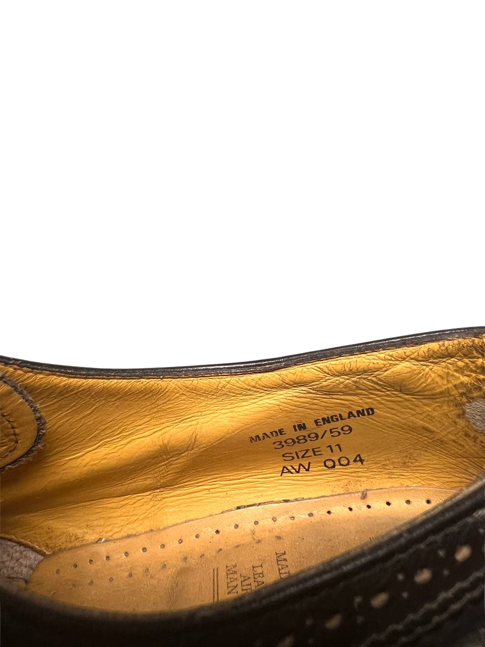 Dr. Martens 3989 YS English Yellow Line Glossy Leather Black Men's Brogues Single Shoes