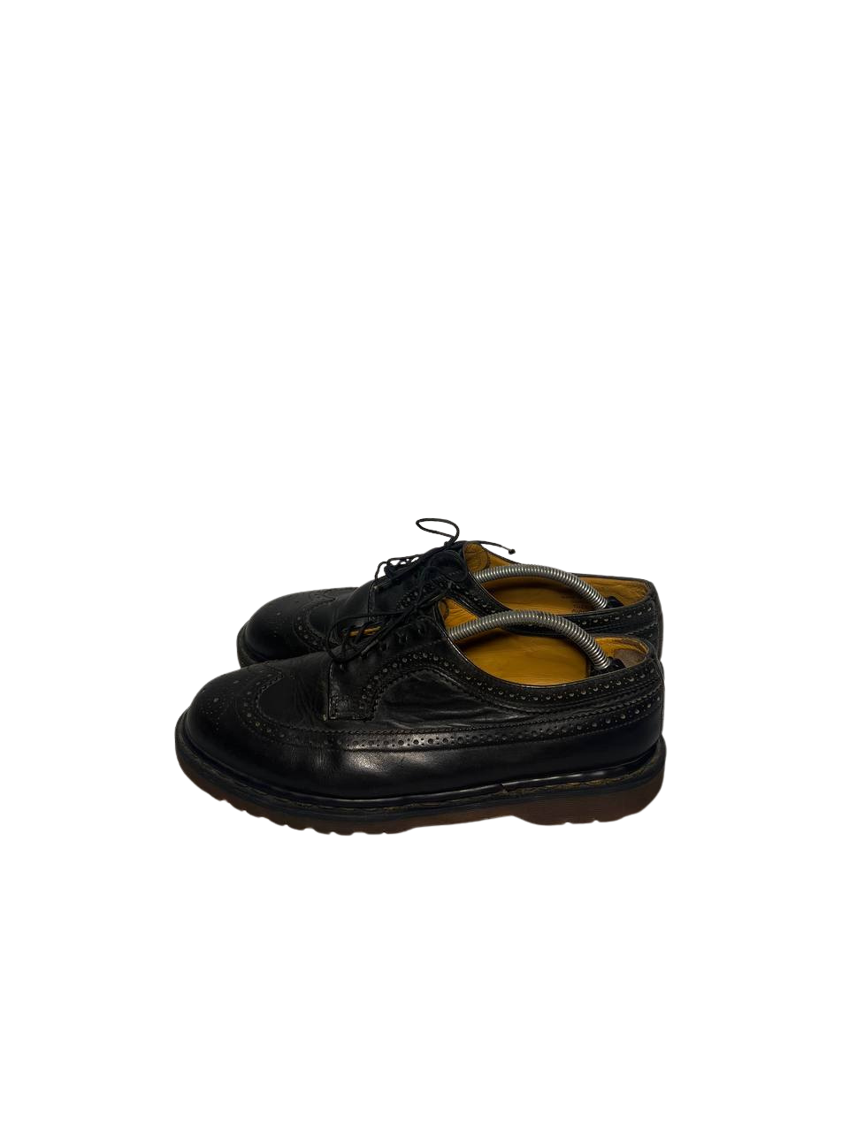 Dr. Martens 3989 YS English Yellow Line Glossy Leather Black Men's Brogues Single Shoes
