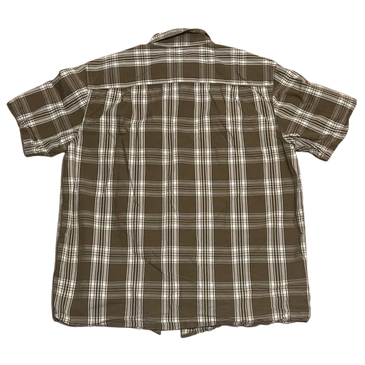 Carhartt Mens Plaid Short Sleeve Shirt Button Up Pocket Green Casual