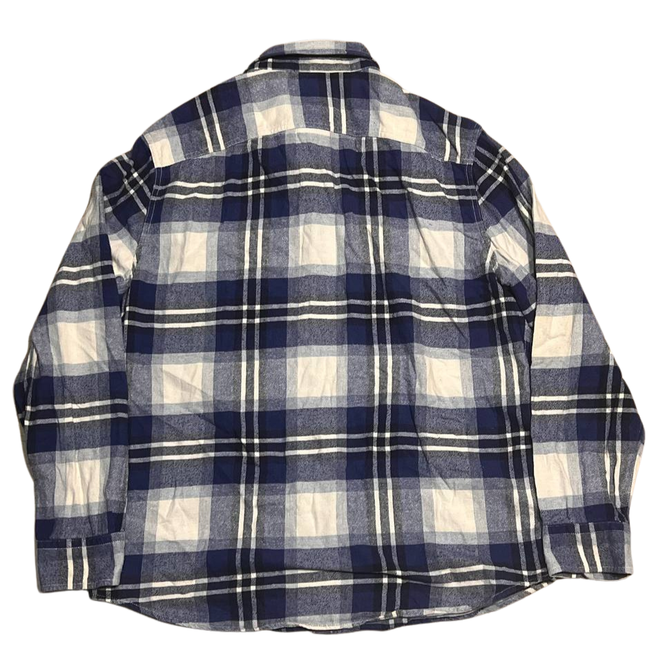 American Eagle Flannel Shirt Mens Blue Plaid Long Sleeve Heritage