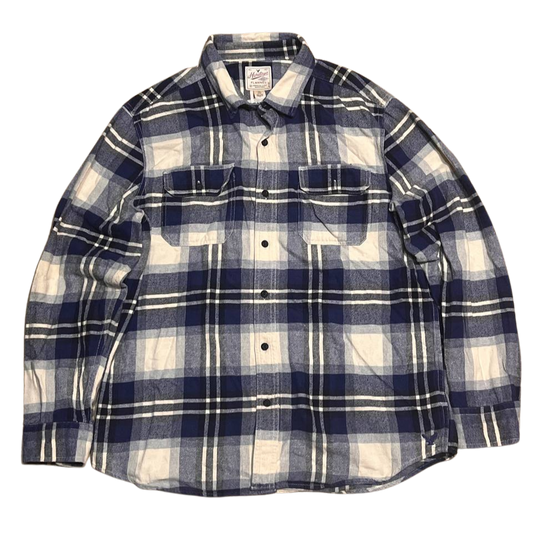 American Eagle Flannel Shirt Mens Blue Plaid Long Sleeve Heritage