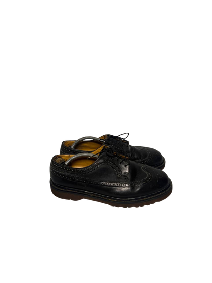 Dr. Martens 3989 YS English Yellow Line Glossy Leather Black Men's Brogues Single Shoes