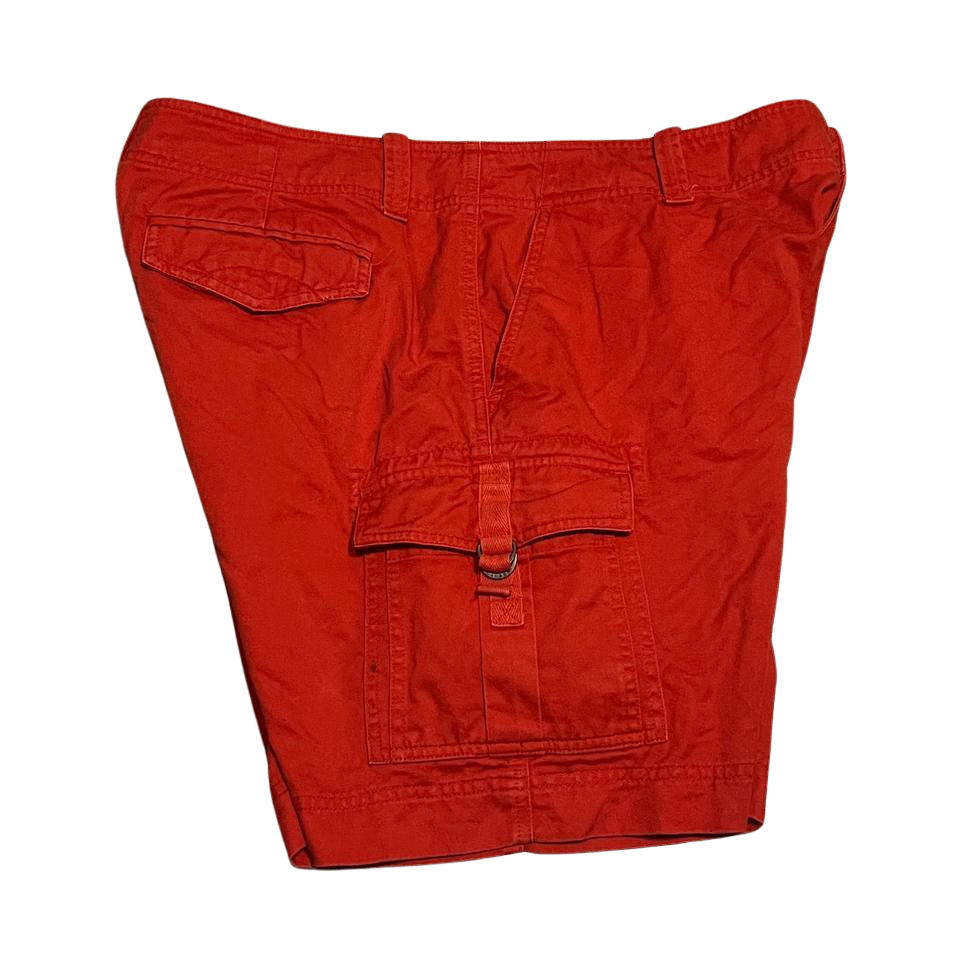 Ralph Lauren Burnt Orange High Rise Cargo Cotton Walking Shorts Womens