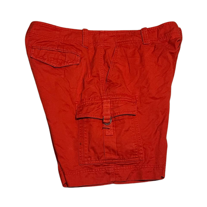 Ralph Lauren Burnt Orange High Rise Cargo Cotton Walking Shorts Womens