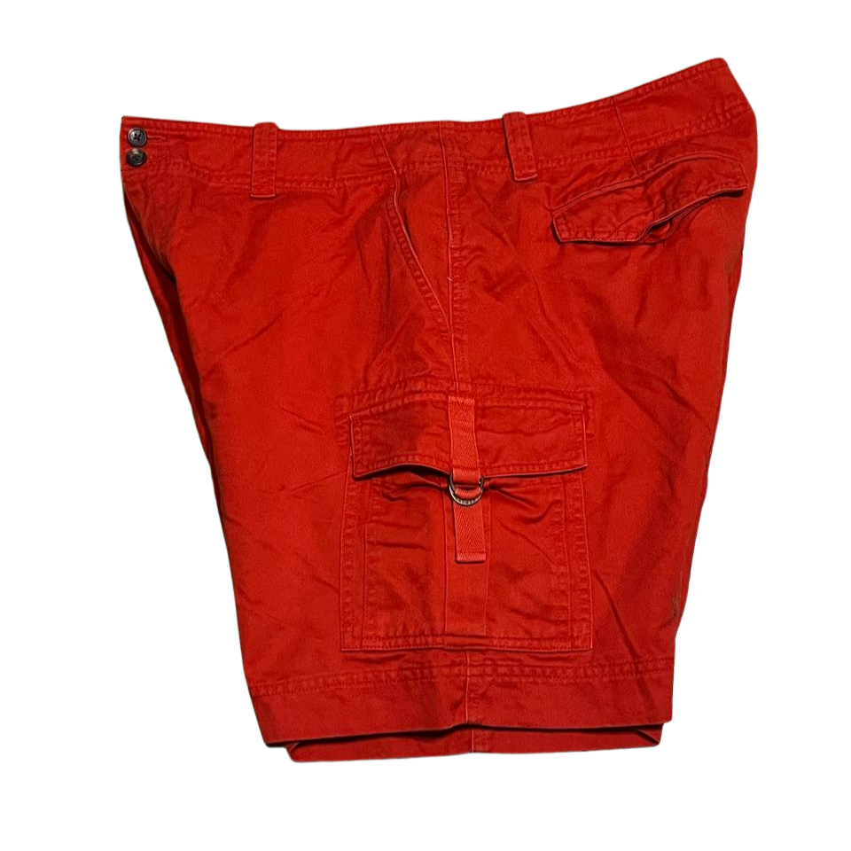 Ralph Lauren Burnt Orange High Rise Cargo Cotton Walking Shorts Womens