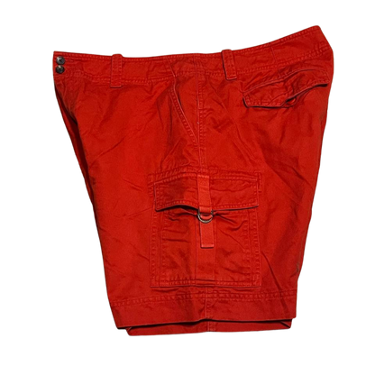 Ralph Lauren Burnt Orange High Rise Cargo Cotton Walking Shorts Womens