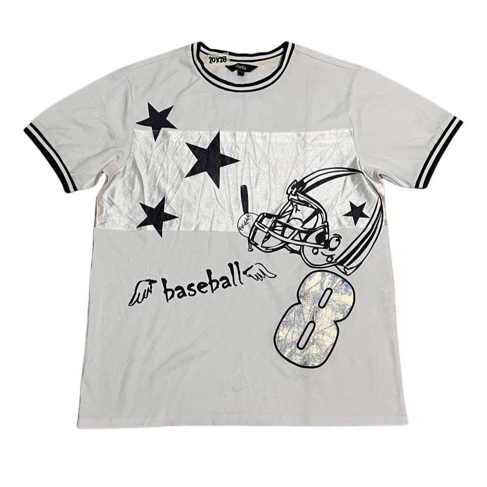 Baseball 8 White Jersey