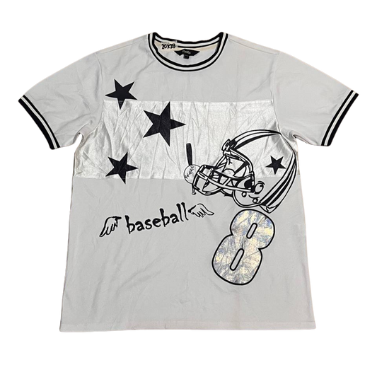 Baseball 8 White Jersey