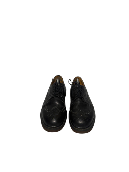 Dr. Martens 3989 YS English Yellow Line Glossy Leather Black Men's Brogues Single Shoes