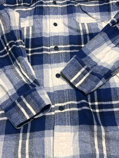 American Eagle Flannel Shirt Mens Blue Plaid Long Sleeve Heritage